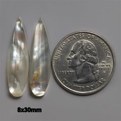 Step Cut Crystal & Mother Of Pearl Doublets Pair