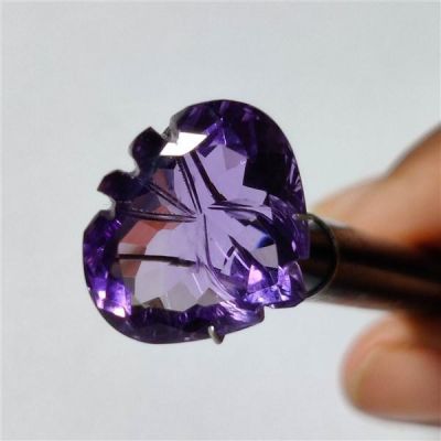 Faceted Amethyst Reverse Carving