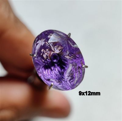 Faceted Amethyst Intaglio Carving