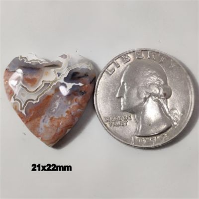Sangria Lace Agate Heart