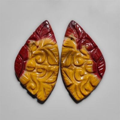 Mookaite Mughal Carving Pair