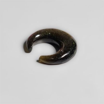 Silversheen Obsidian Crescent Carving