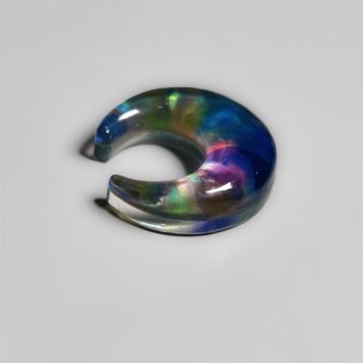 Dichroic Glass Crescent Carving