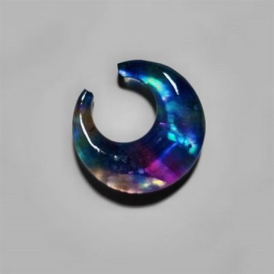 Dichroic Glass Crescent Carving