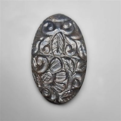 Black Moonstone Mughal Carving