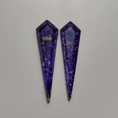 Step Cut Himalayan Crystal & Blue Goldstone Doublets Pair
