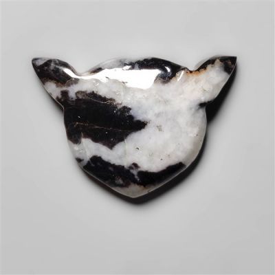 White Buffalo Turquoise Cat Face Carving
