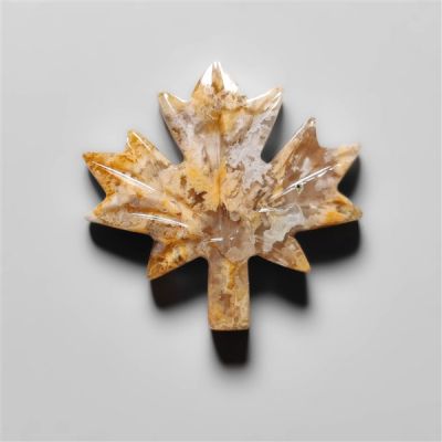 Plume Agate Maple Leaf Carving
