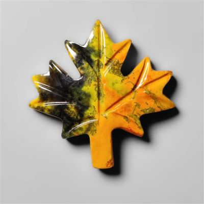 Bumble Bee Jasper Maple Leaf Carving
