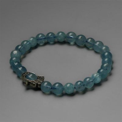 Aquamarine Round Beads Bracelet