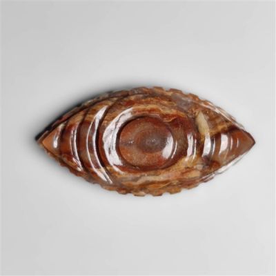 Indonesian Fossilized Palmroot Agate Evil Eye Carving