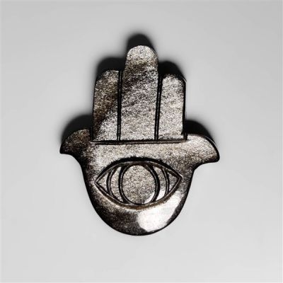 Silversheen Obsidian Evil Eye Hamsa Carving
