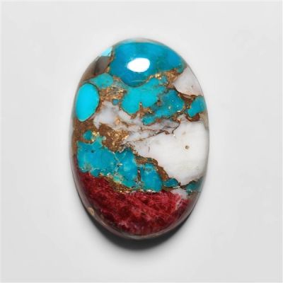 Mohave Turquoise Cabochon (Fox Turquoise, Quartz & Spiny Oyster Shell)