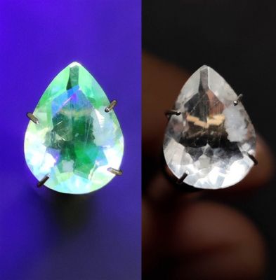 Rare Faceted Colour Shifting Hyalite Opal UV Reactive