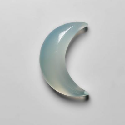 Aqua Chalcedony Crescent Moon Carving