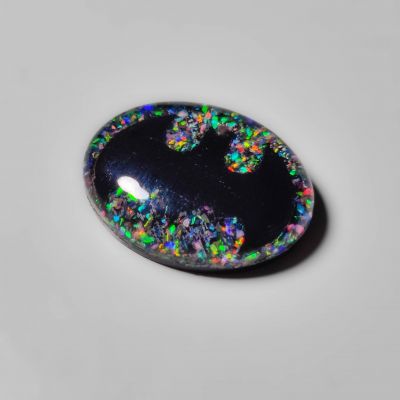 Black Onyx Bat Inlay Aurora Opal WIth Crystal Doublet