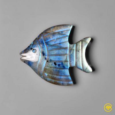 Blue Labradorite Fish Carving