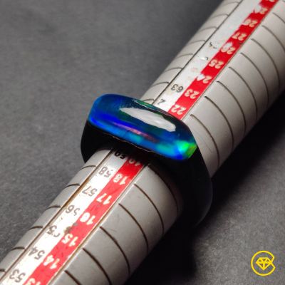 Aurora Opal With Black Onyx Ring
