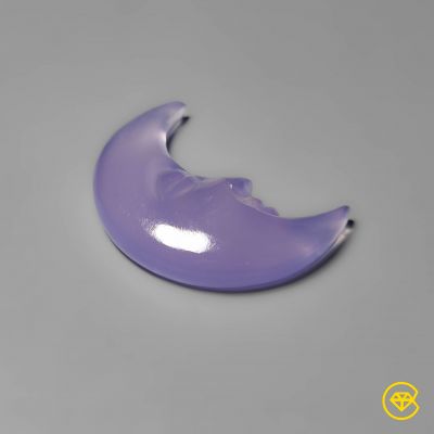 Namibian Chalcedony Moonface Crescent Carving