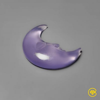 Namibian Chalcedony Moonface Crescent Carving