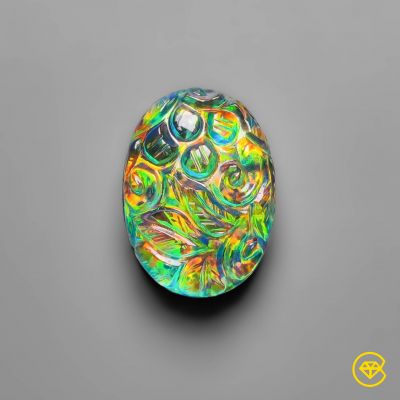 Aurora Opal Doublet Mughal Carving