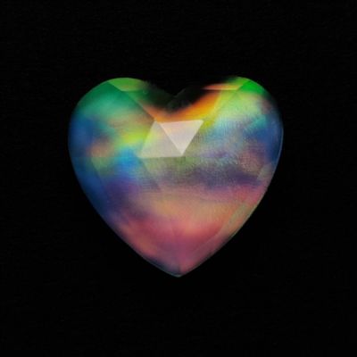 Rose Cut Himalayan Quartz &Aurora Opal Doublet Heart Carving