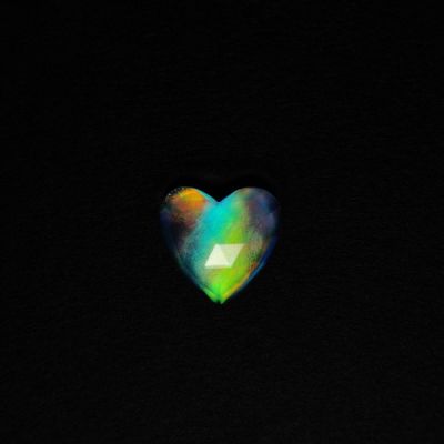 Rose Cut Himalayan Quartz & Aurora Opal Doublet Heart Carving-N20109