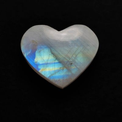 Rainbow Moonstone Heart Carving-N20282