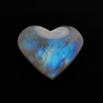Rainbow Moonstone Heart Carving