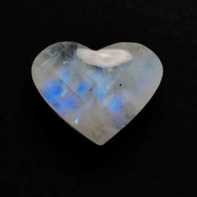 Rainbow Moonstone Heart Carving
