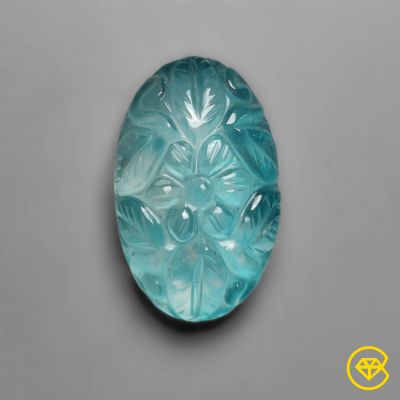 Ice Amazonite Doublet Mughal Carving
