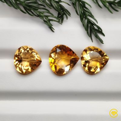 10 mm Faceted Fancy Cut Citrines Calibrated Lot