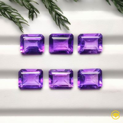 10X9 mm Faceted Brazillian Amethyst Calibrated Lot