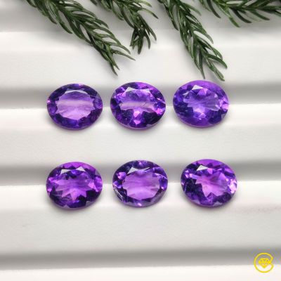 11X9 mm Faceted Brazillian Amethyst Calibrated Lot