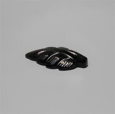 Silversheen Obsidian Leaf Carving