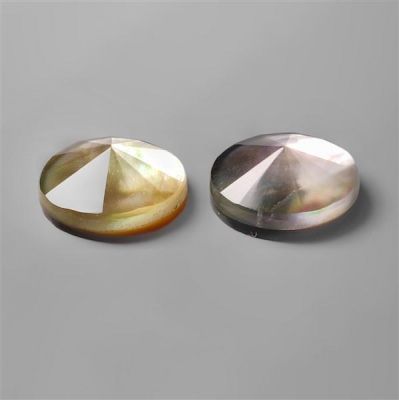 Step Cut Crystal With Mother Of Pearl Doublet Pair