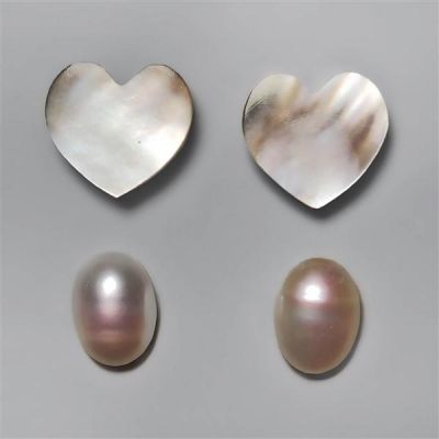 Freshwater Pearl With Mother Of Pearl Hearts Carving Set