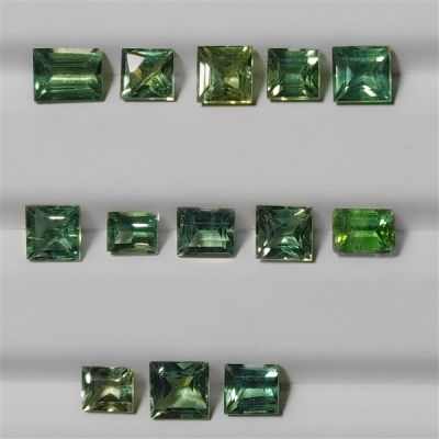 Faceted Rare Green Apatites Set