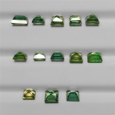 Faceted Rare Green Apatites Set