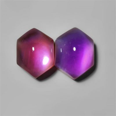 Amethyst With Mother Of Pearl Doublets Pair