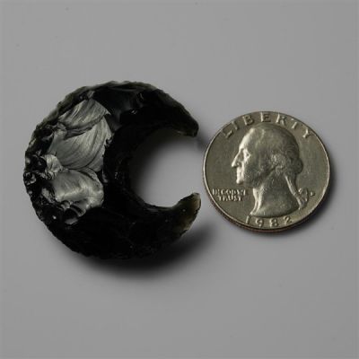 Black Obsidian Crescent Carving