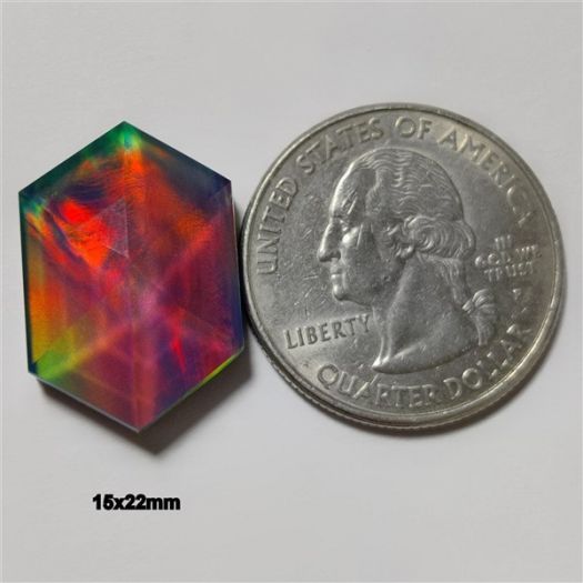 Step Cut Himalayan Crystal & Aurora Opal Doublet