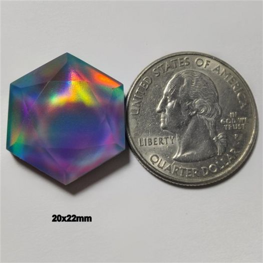 Step Cut Himalayan Crystal & Aurora Opal Doublet