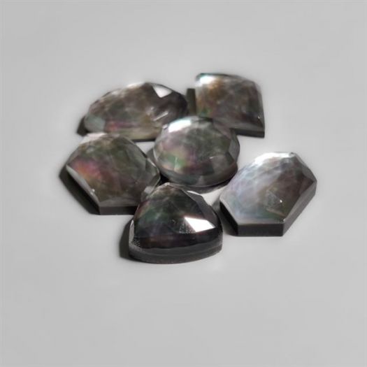 Rose Cut Crystal With Tahitian Mother Of Pearl Doublets Lot