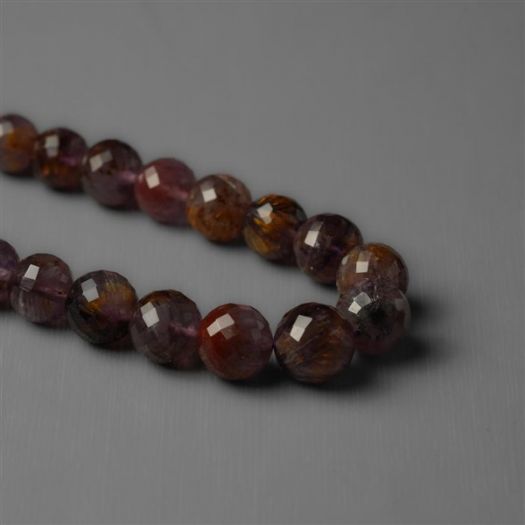 Faceted Cacoxenite Amethyst Beads Line