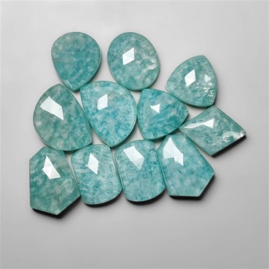 Rose Cut Crystal With Amazonite Doublets Lot
