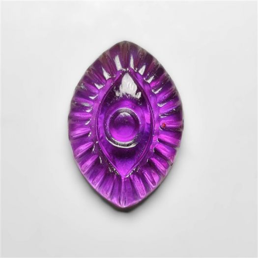 Amethyst Evil Eye Carving WIth Mother Of Pearl Doublet