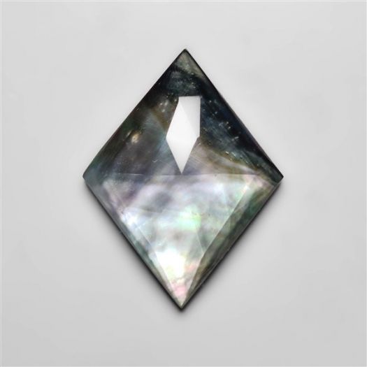 Rose Cut Himalayan Crystal With Black Mother Of Pearl Doublet