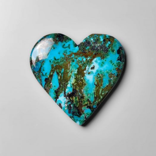 Chrysocolla Shattuckite Malachite Heart Carving