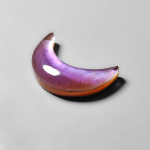 Mother Of Pearl With Amethyst Doublet Crescent Moon Carving
